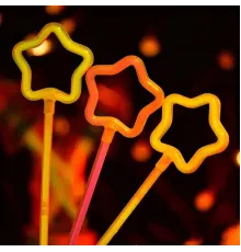 Glow Stick Yıldız Asa Kırılınca Yanan Yıldız Çubuklar 6 Renk 6 Adet