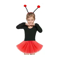 Gösteriler İçin Kırmızı Uğur Böceği Tütü Etek ve Kırmızı Uğur Böceği Taç Seti