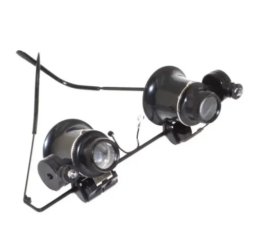 Gözlük Model Çıft Led Aydınlatma Saat Onarımı Için Harika Büyüteç