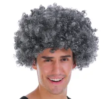 Gri Renk Kabarık Bonus Peruk Afro Takma Saç