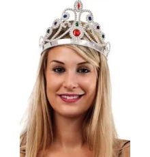 Gümüş Renk Plastik Prenses Tacı Kraliçe Tacı 60 cm