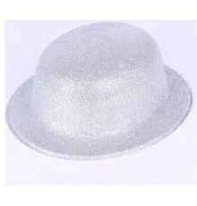 Gümüş Renk Yuvarlak Simli Plastik Parti Şapkası