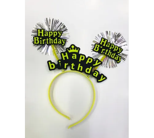 Happy Birthday Neon Renk Doğum Günü Tacı 12 Adet