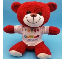 Happy Birthday Peluş Kırmızı Ayı