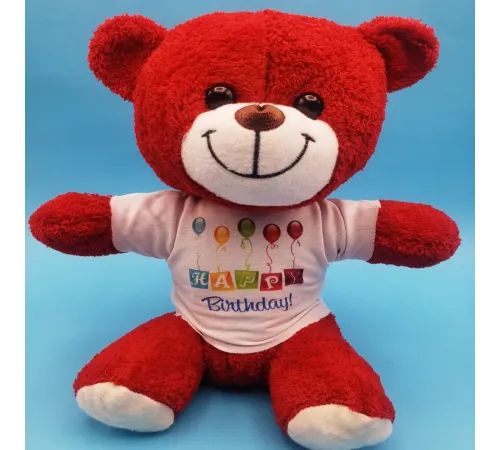 Happy Birthday Peluş Kırmızı Ayı