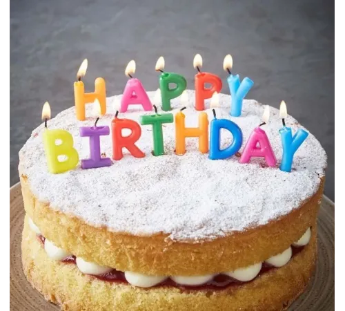 Happy Birthday Yazılabilen Rengarenk Doğum Günü Mumu