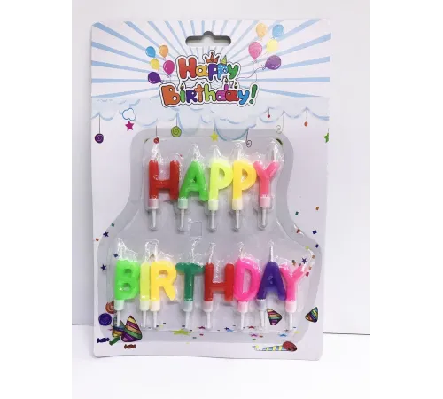 Happy Birthday Yazılabilen Rengarenk Doğum Günü Mumu