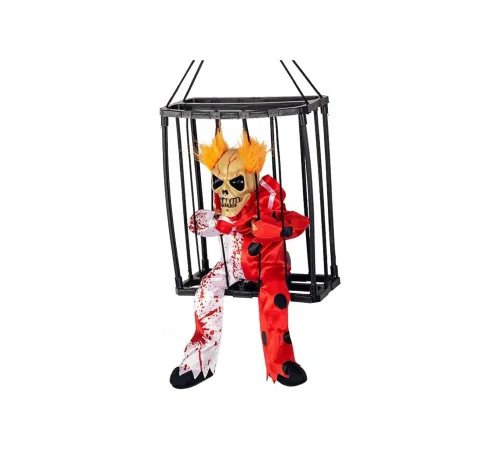 Hareketli Sesli Sensörlü Mahkum Joker İskelet Dekorasyon 22x27 cm