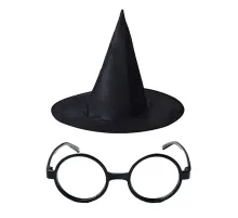 Harry Potter Büyücü Şapkası ve Harry Potter Büyücü Gözlüğü Siyah Renk
