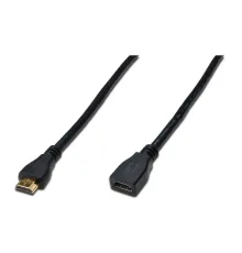 HDMI High Speed wih Ethernet Uzatma Kablosu (HDMI 1.4), 2160p, Ultra HD 4K, HDMI tip A Erkek - HDMI tip A Dişi, 5 metre,  AWG30 , 3x zırhlı, UL, altın kaplama, siyah renk