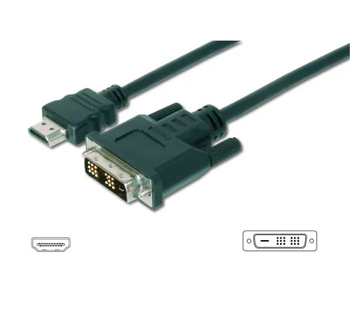 HDMI <-> DVI-D Adaptörü, HDMI Tip A Erkek - DVI-D (18+1) Erkek, 3 metre, HDMI 1.3, UL, siyah renk