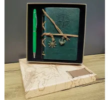 Hediyelik Defter Kalem Kutulu Set Yeşil