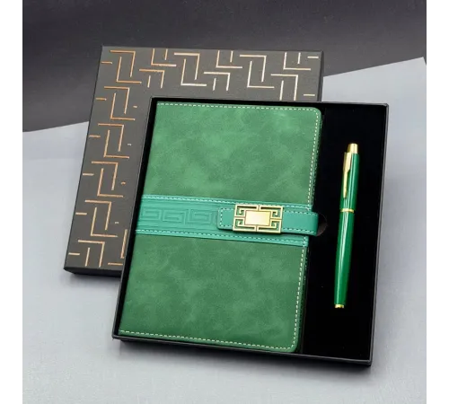 Hediyelik Defter Kalem Set Yeşil
