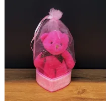 Hediyelik Pembe Tül Kese Ve Ayıcık