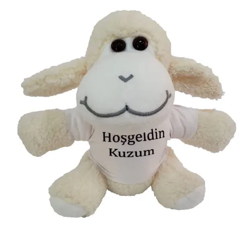 Hoşgeldin Kuzum Tişörtlü Peluş Kuzu