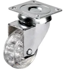 Hts 301 - 50x20 mm Şeffaf Makaralı Tablalı Teker