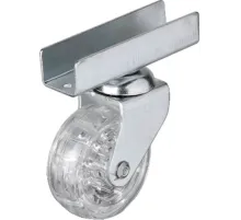 Hts 327 - 50x20 mm Şeffaf Makaralı Uzun U Tablalı Teker 4 Adet