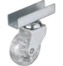 Hts 327 - 50x20 mm Şeffaf Makaralı Uzun U Tablalı Teker 4 Adet