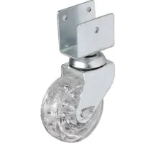 Hts 328 - 50x20 mm Şeffaf Makaralı Kısa U Tablalı Teker 4 Adet