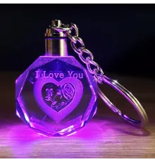 I Love You Kalpli Renk Değiştiren Işıklı Anahtarlık