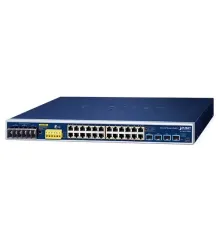 Industrial L2+ 24-Port 10/100/1000T 802.3at PoE + 4-Port 10G SFP+ Managed Ethernet Switch