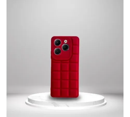 İnfinix Hot 40 Uyumlu Silikon Madlen Case KIRMIZI