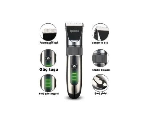 IP-1012 Kişisel Bakım Aleti Profesyonel Saç- Sakal Vücut Tüyleri Kesme Tıraş Makinesi