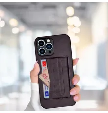 İPHONE 13 PRO MAX KARTLIKLI STANDLI LÜX DERİ KILIF MOR