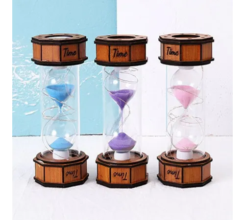 Işikli Dekoratif Ahşap Kum Saati