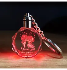 Işıklı Kristal Renk Değiştiren Anahtarlık Sevgili