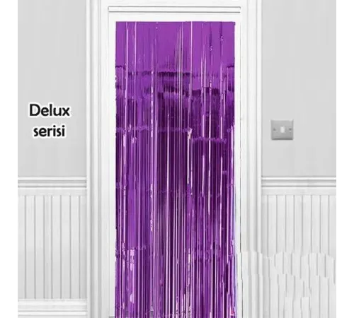 Işıltılı Duvar ve Kapı Perdesi Mor Renk 90x200 cm
