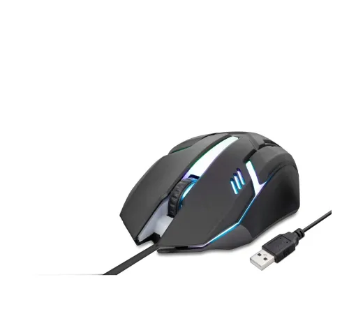 Kablolu Oyuncu Mouse Led 800/1600 Dpı 140Cm Siyah HDX3257