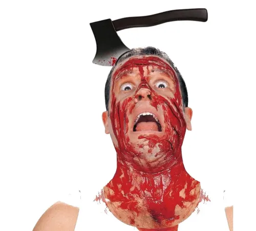 Kafaya Saplanmış Halloween Kanlı Balta Şaka Tacı