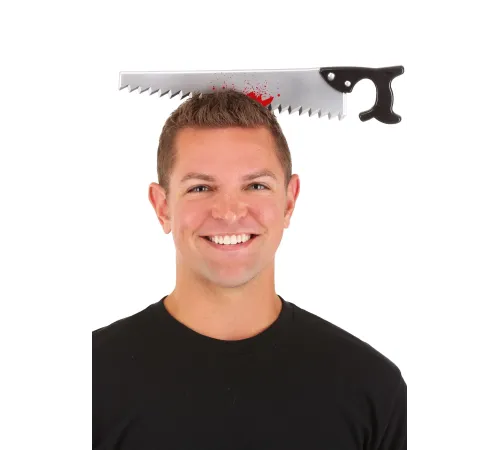 Kafaya Saplanmış Halloween Kanlı Testere Şaka Tacı