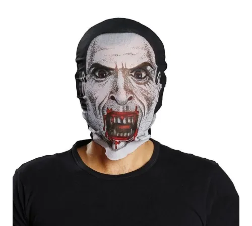 Kafaya Tam Geçmeli Bez Vampir Maskesi - Streç Korku Maskesi - 3D Baskılı Maske Model 2