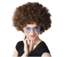 Kahve Renk Kıvırcık Afro Bonus Peruk