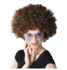 Kahve Renk Kıvırcık Afro Bonus Peruk