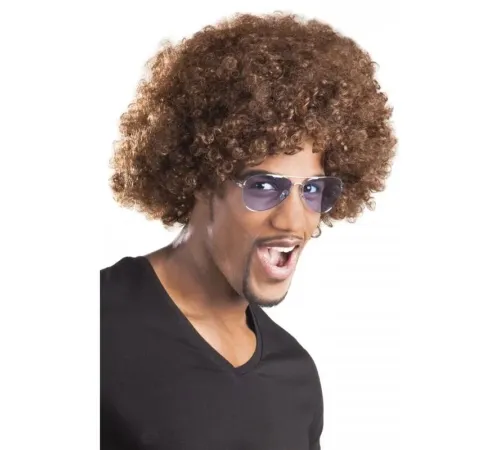 Kahve Renk Kıvırcık Afro Bonus Peruk