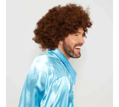 Kahve Renk Kıvırcık Afro Bonus Peruk