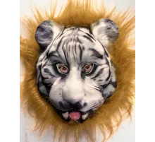 Kahverengi Saçlı Dişli Kaplan Maskesi Mega Peluş 25 No