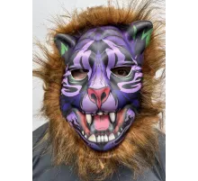 Kahverengi Saçlı Dişli Kurt Maskesi Köpek Maskesi Mega Peluş 16 No