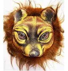 Kahverengi Saçlı Kaplan Aslan Leopar Maskesi Mega Peluş 32 No