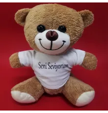 Kahverengi Seni Seviyorum Tişörtlü Ayı