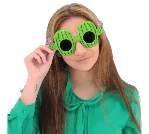 Kaktüs Temalı Hawaii Yaz Partisi Gözlüğü 8.5x18.5 cm