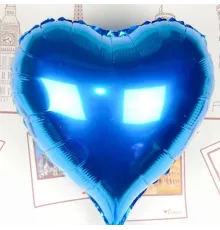 Kalp Uçan Balon Folyo Mavi 80 cm 32 inç