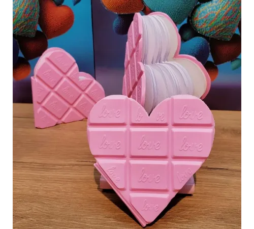 Kalpli Çikolata Not Defteri Pembe