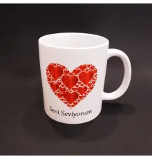 Kalpli Seni Seviyorum Baskılı Kupa Bardak