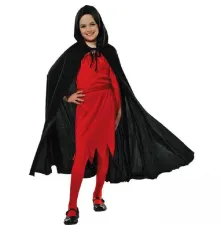 Kapşonlu Siyah Pelerin - Şapkalı Pelerin 90 cm