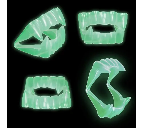 Karanlıkta Parlayan Fosforlu Çift Damak Takma Vampir Dişi
