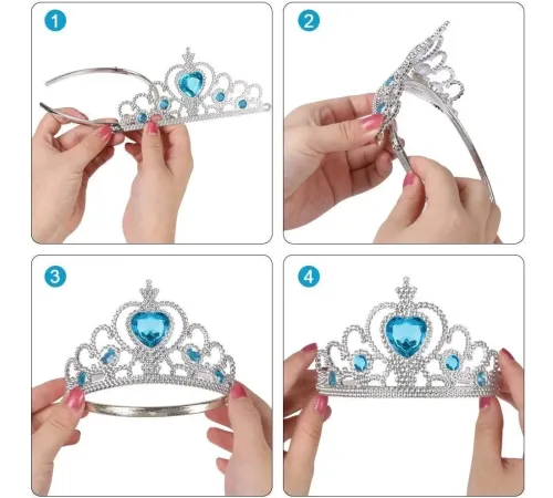 Karlar Ülkesi Mavi Kalpli Taşlı Elsa Tacı